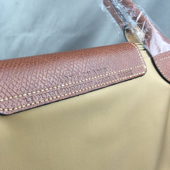NWT Longchamp Le Pliage Original Large Shoulder Nylon Bag Tote IN Camel - Picture 6 of 12